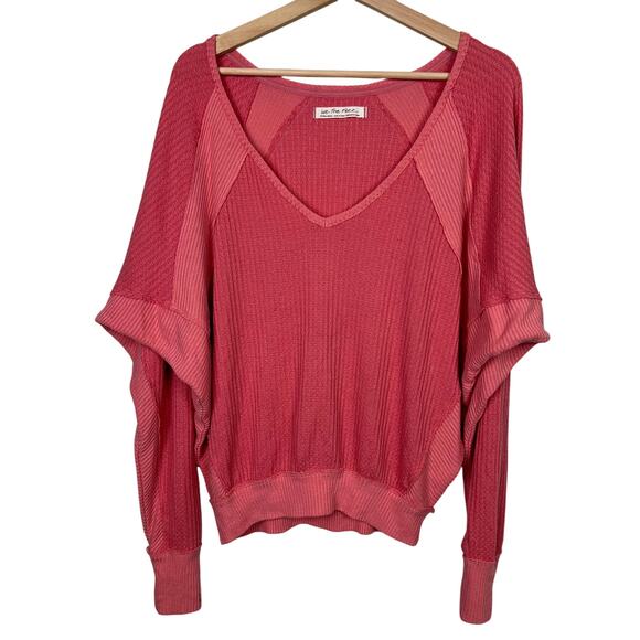 Free People We The Free XS Santa Clara Thermal Top Prairie Rose Pink Long Sleeve - Picture 1 of 7
